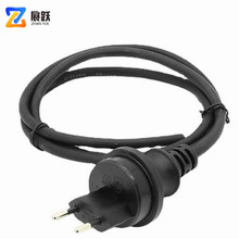 供应瑞士两芯防水插头线电源线瑞士标 两芯插头防水IP55 XH013F