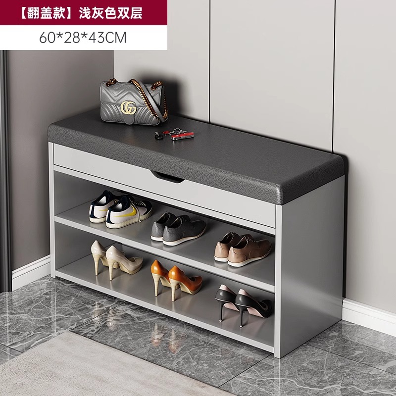 Porta de zapatos multicapa en la puerta del hogar, taburetes de cambio de zapatos nuevos tipos de escaleras interiores atractivos, cabinet de zapatos de lujo.