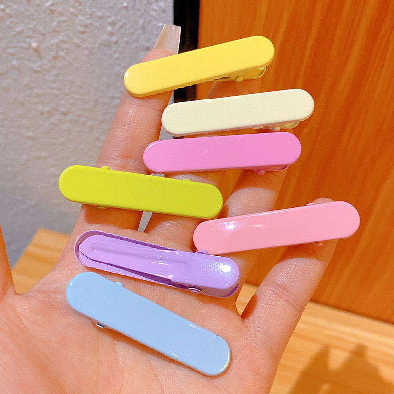 5cm macaron duckbill hair clip DIY base, round head solid straight clip, children's hair clip DIY material base clip 3