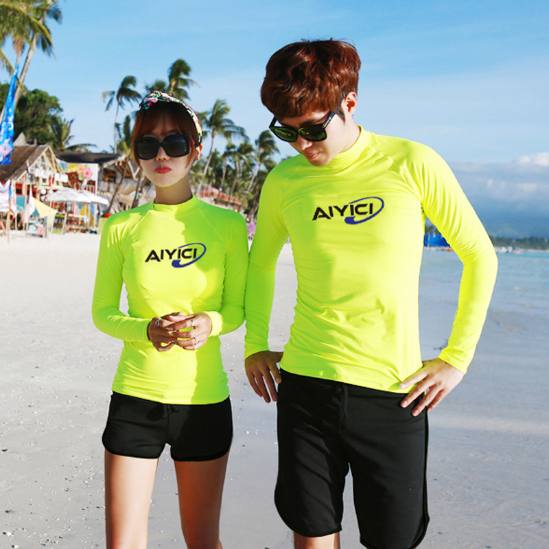 Diving Suit Women's Split Sunscreen Long-sleeved Top with Chest Pad Slimming Quick-drying Couple Surfer Jellyfish Beach Swimsuit Diving Suit Women's Split Sunscreen Long-sleeved Top with Chest Pad Slimming Quick-drying Couple Surfer Jellyfish Beach Swimsuit