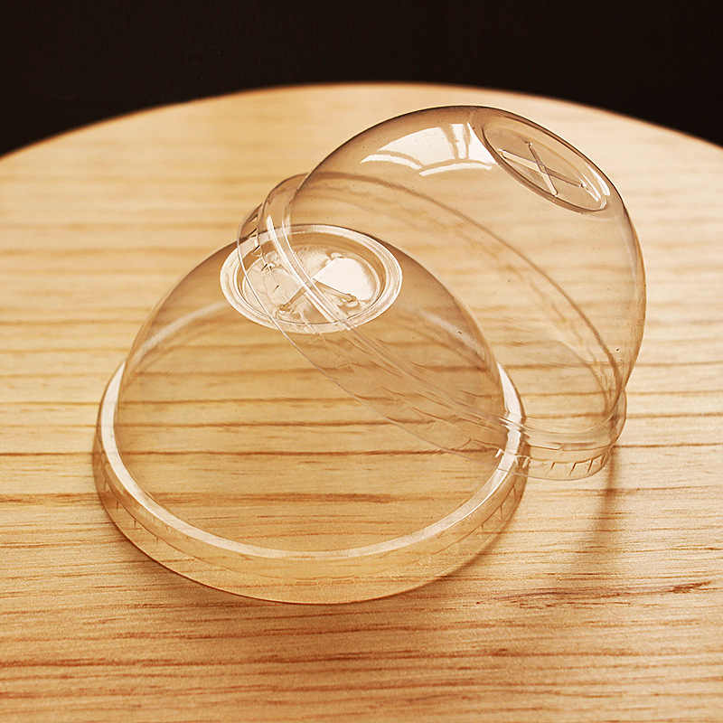 90/95/98口径半圆盖奶茶杯盖球形盖透明PET咖啡杯一次性拱盖500个|ms
