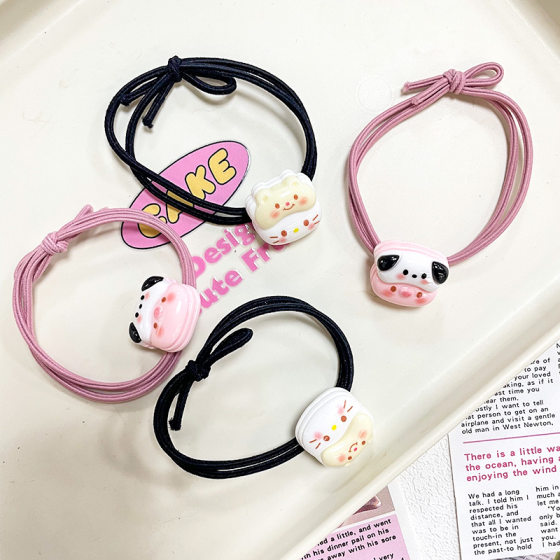 New Cartoon Kitten Piggy Hair Rope Cute Sweet Girl All-match Head Rope Rubber Tendon Student Girls' Hair Accessories Hair Rings