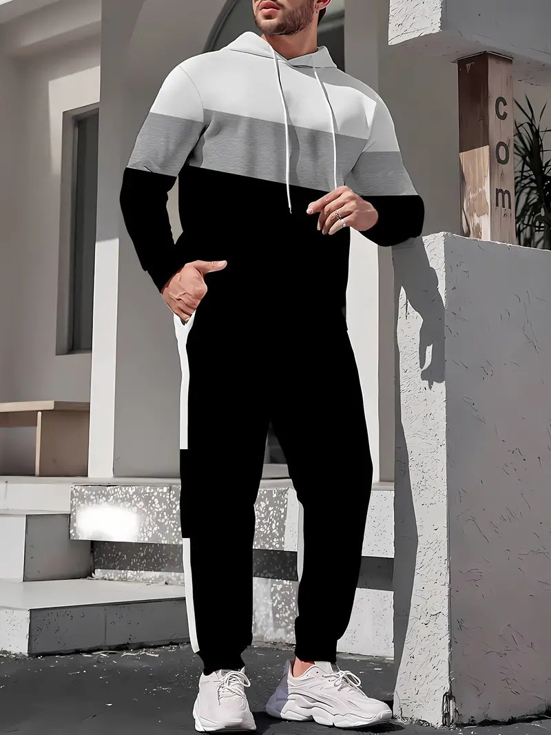 Pantalones de suéter con capucha de primavera y otoño de dos piezas casuales de negocios de todo fósforo MC11-ML1