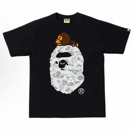 跨境外贸批发BAPE潮牌猿人头重磅纯棉短袖鲨鱼猴子男女T恤上衣