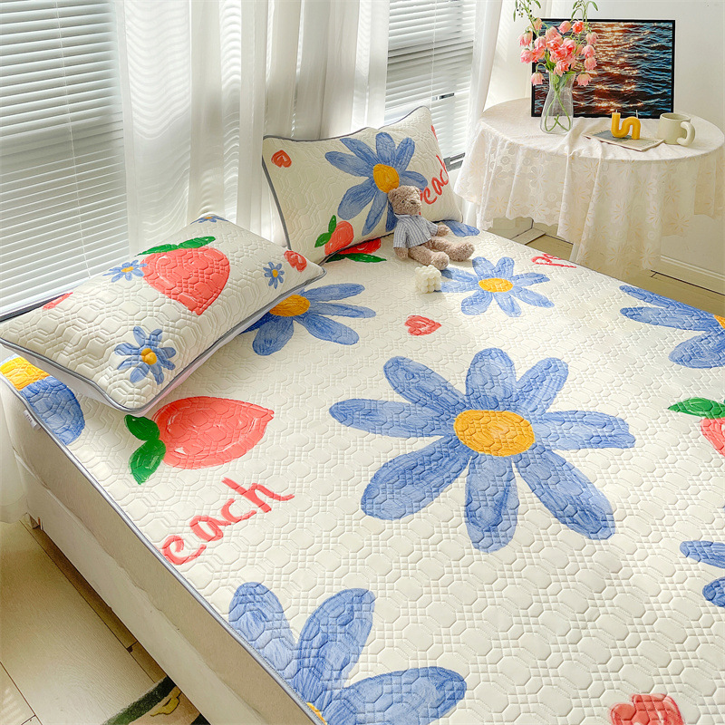 푸른 꽃 복숭아 (두꺼운 라텍스 여름 매트)