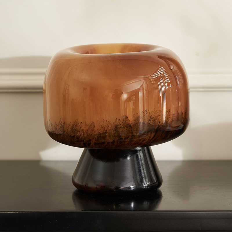 Piccolo vaso in vetro Fenton dipinto a mano in stile vintage francese con decorazioni delicate, accessori di alto valore_voghion.com