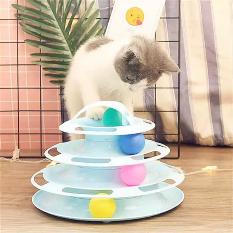 Четырехслойный поворотный стол игрушки для кошек