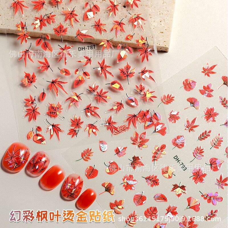 Cross-border New 2D Magic Maple Leaf Nail Art Stickers Ins Autumn Maple Leaf Bronzing Leaves Adhesive Nail Sticker Jewelry Cross-border New 2D Magic Maple Leaf Nail Art Stickers Ins Autumn Maple Leaf Bronzing Leaves Adhesive Nail Sticker Jewelry