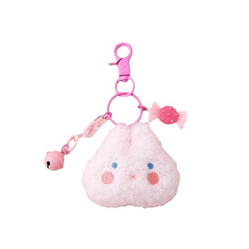 ins pink girl bag pendant cute plush bunny access card keychain love car pendant