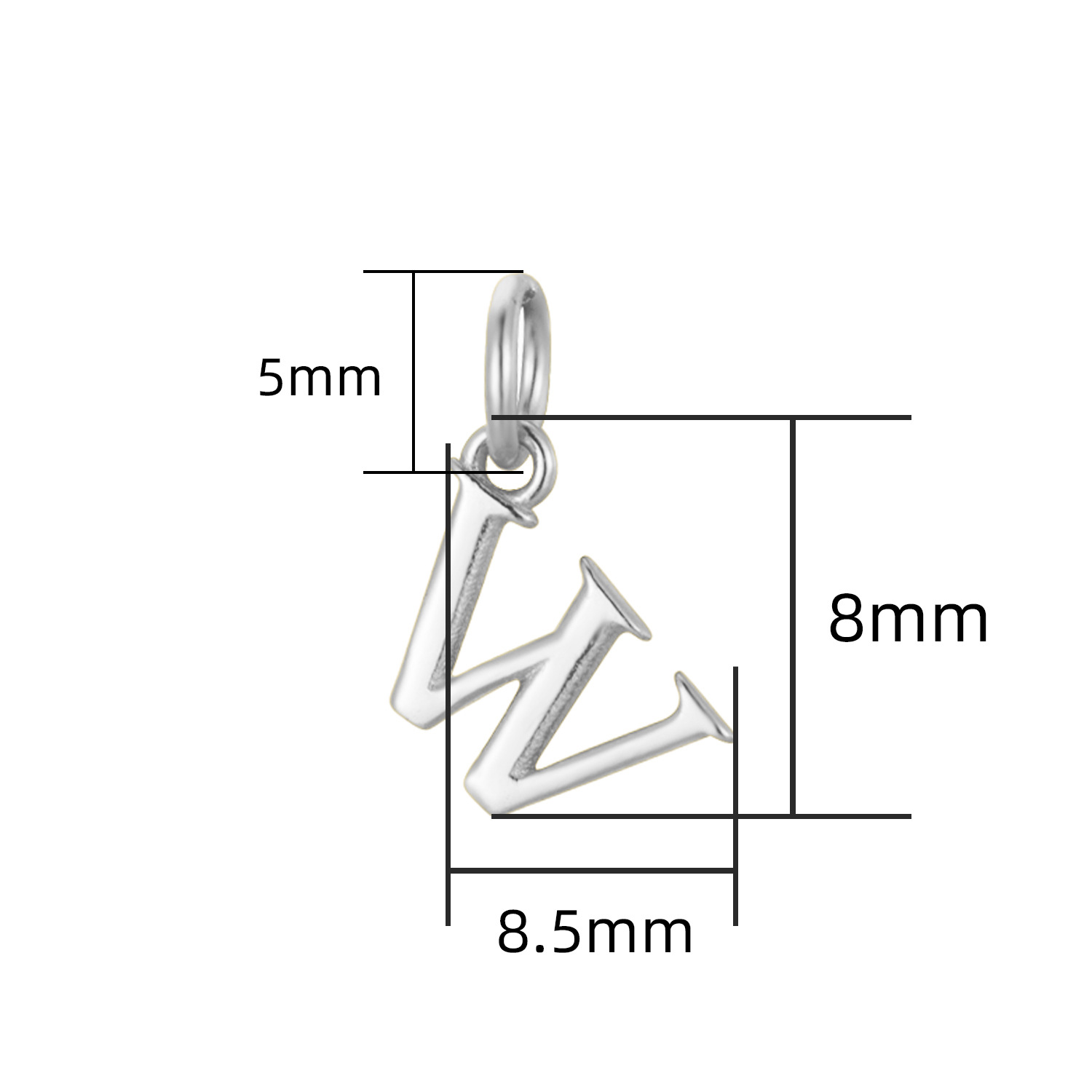 925 plata esterlina nuevo 26 carta collar de las mujeres simple nicho mini nombre inglés brillante plata colgante al por mayor