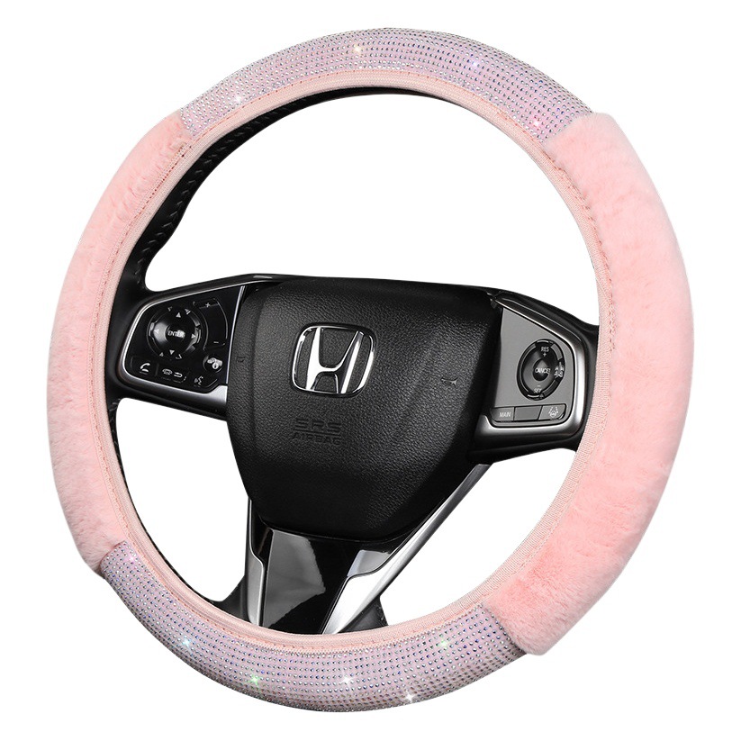 Cubierta del volante del coche del anillo no interno de la felpa transfronteriza cuatro estaciones flash universal Diamante completo diamante antideslizante cubierta de la manija del coche en stock
