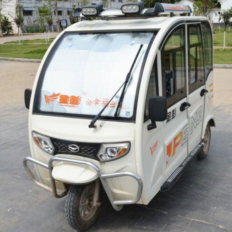 (2개) 전기 세발 자전거 내부 바이저 앞 유리 방수 태양 4 륜 태양 보호 차양 이중 목적