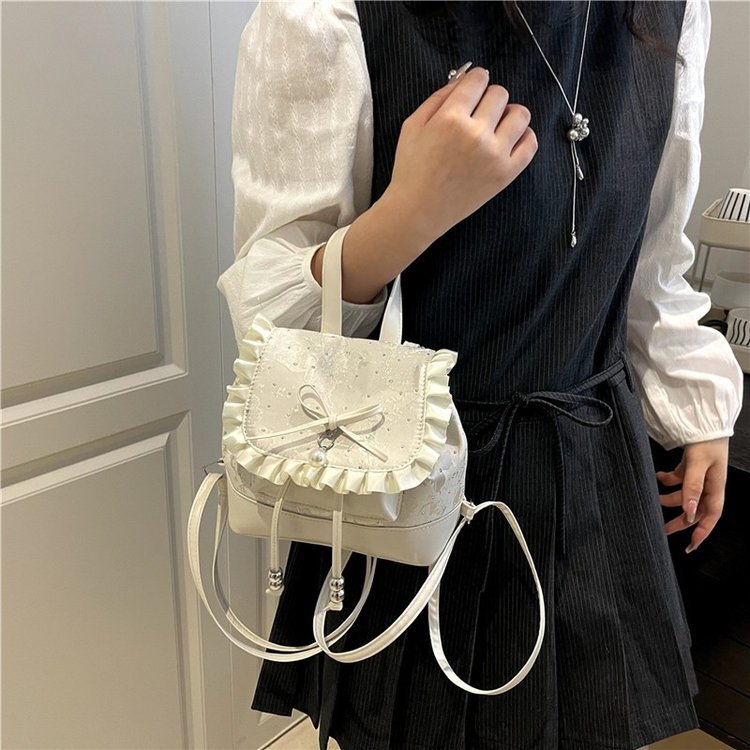 Damenrucksack Klein Mit Trendiger Schleife Und Spitze Modern_voghion.com