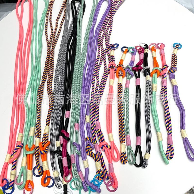 缤纷撞色手工绳结设计手机彩挂绳防摔防丢挂饰潮流出行百搭小物件