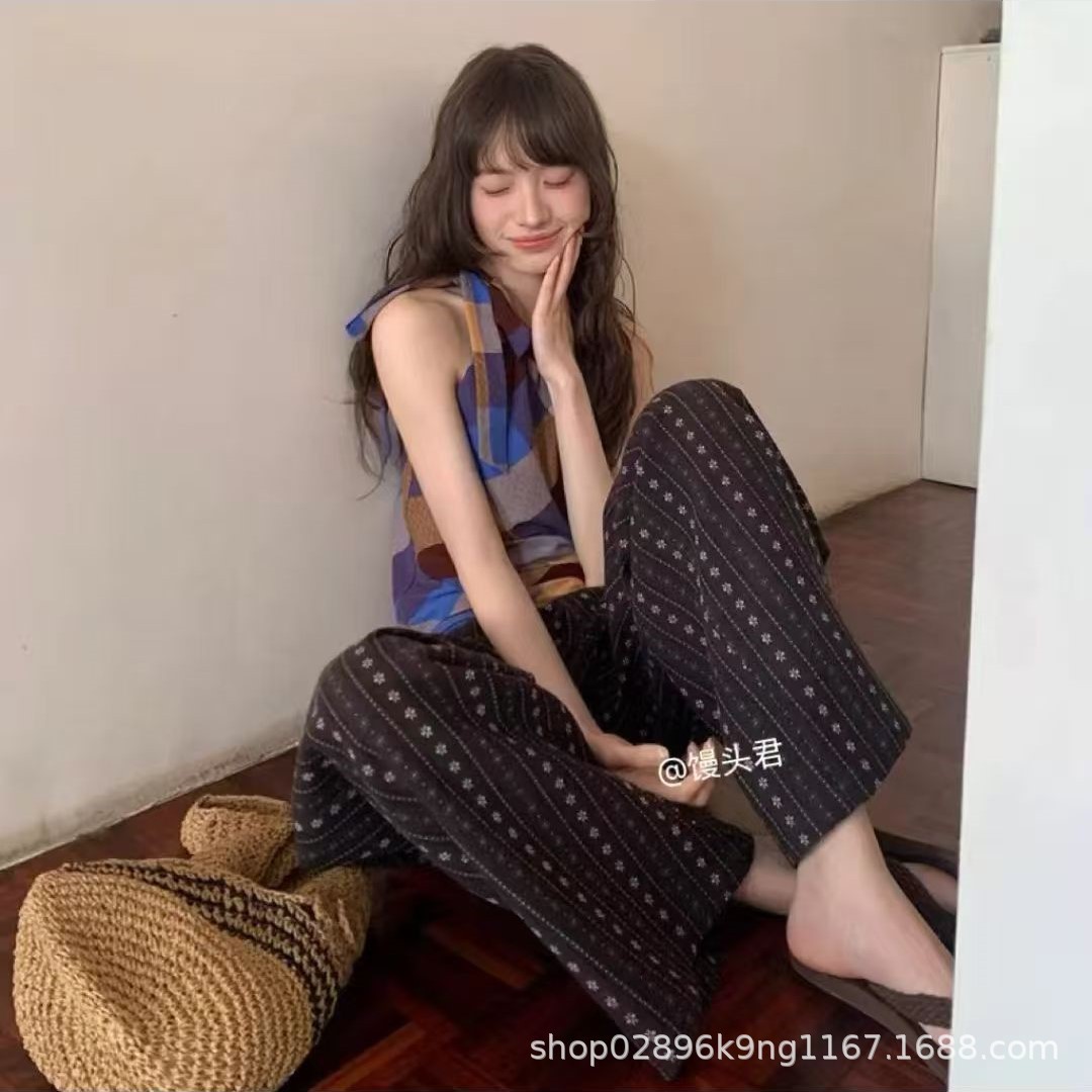 [5 días de preventa] [Pantalones de seda de algodón] Pantalones de pijama de seda de algodón para mujer