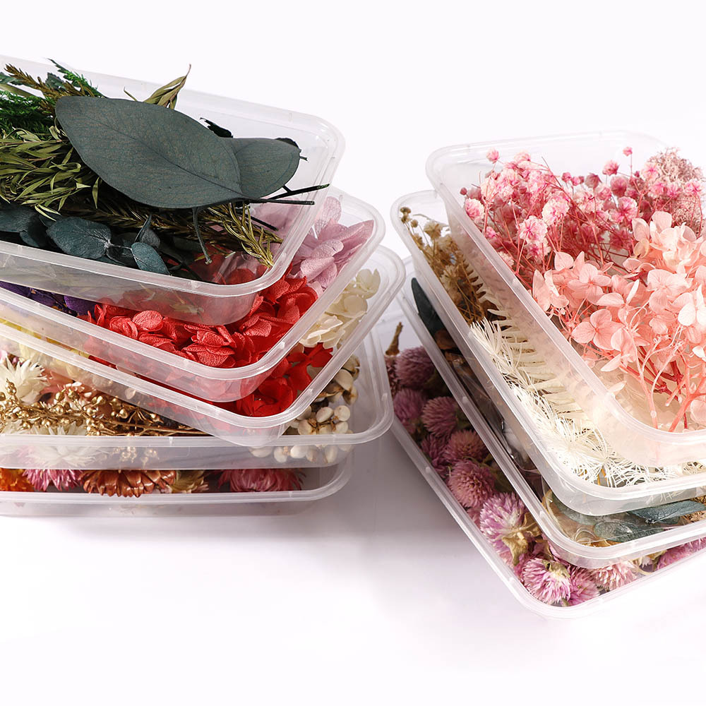 diy material package preserved flower box mixed dried flower candle aromatherapy DIY handmade round fan material package embossed photo frame