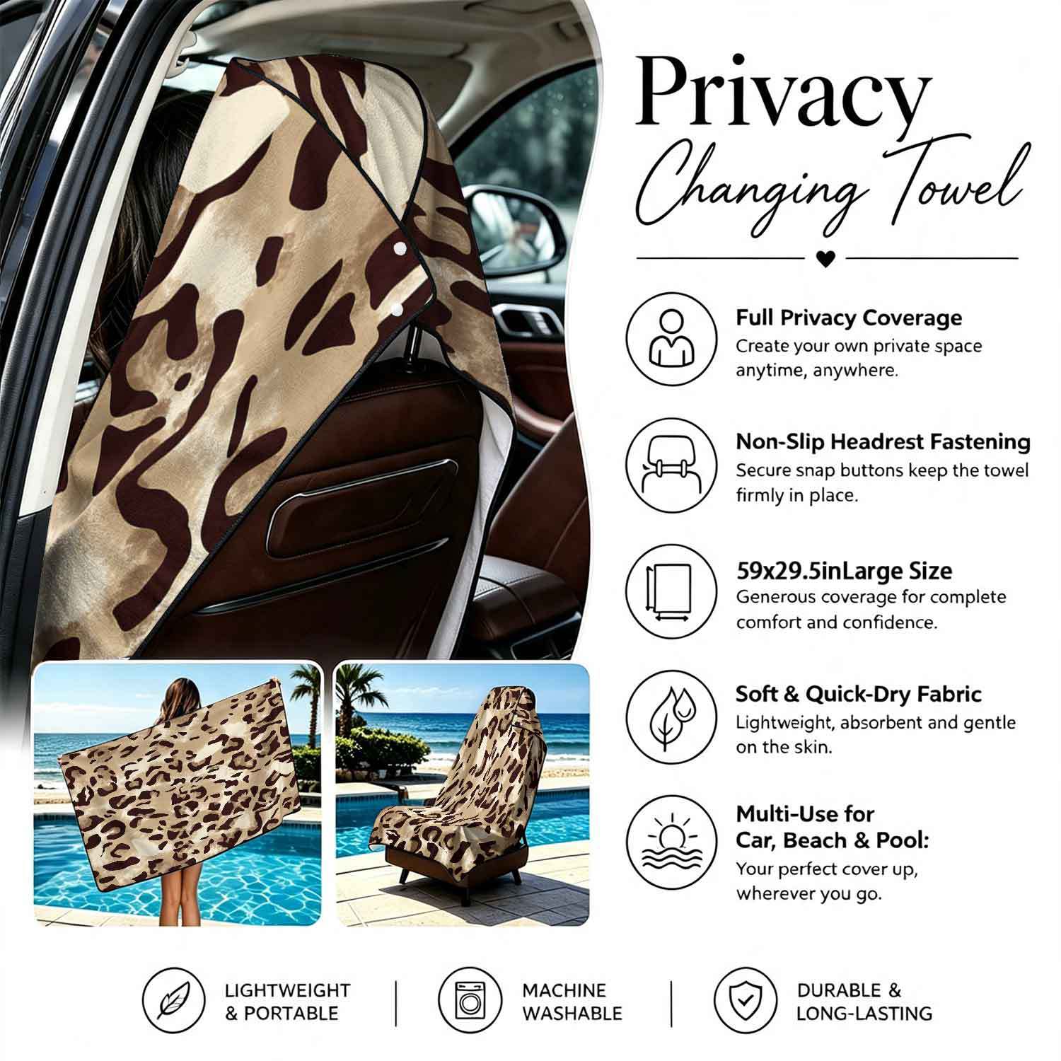 2-piece dual-use car seat cover, ultra-fine fiber, can be used as a beach towel, printed car protective seat cover 13