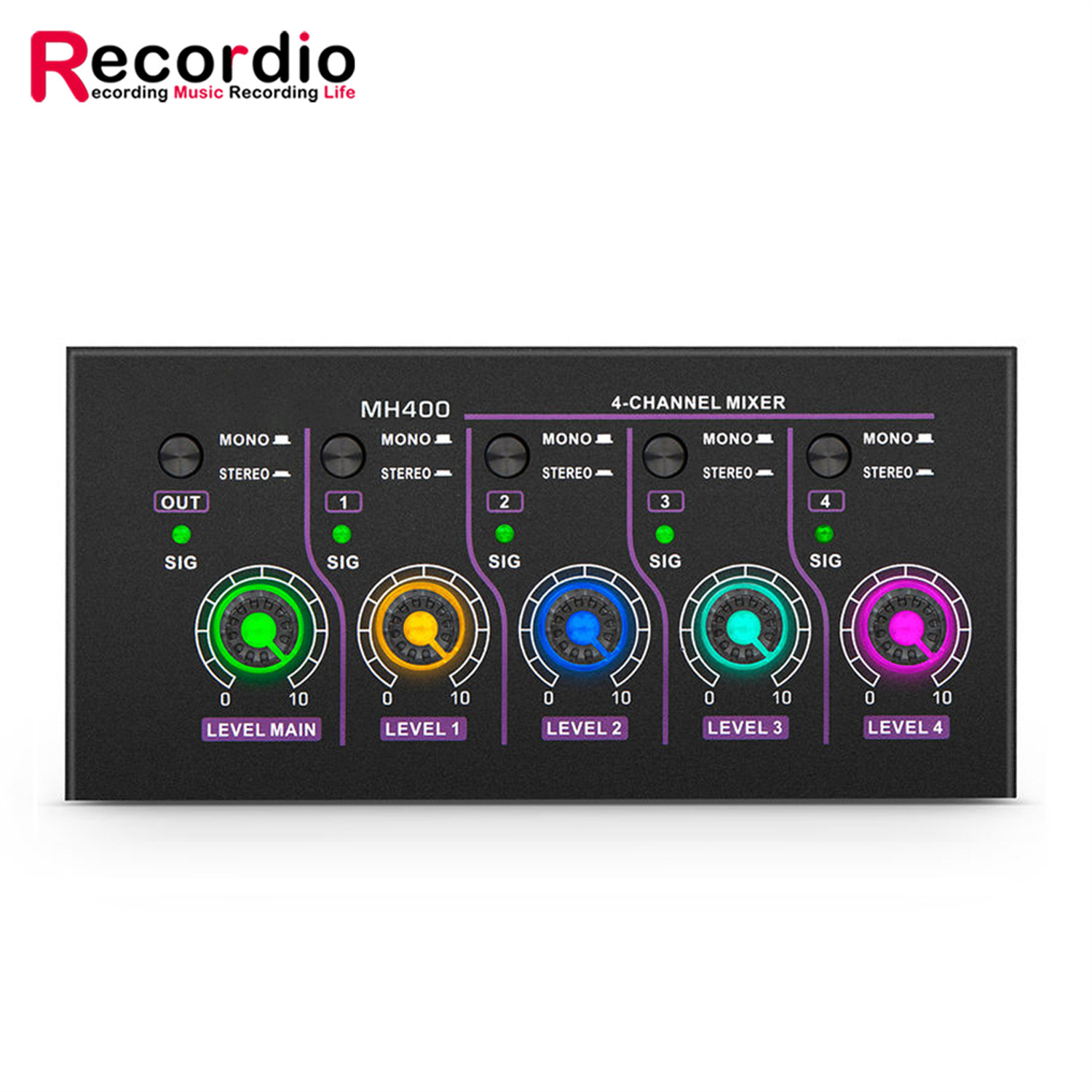 GAX-MH400超低噪声迷你4路混音器迷你立体声混音器混音器输出设备