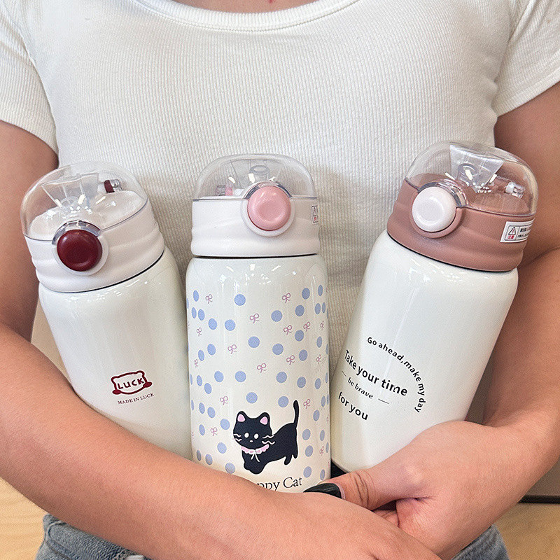 Isolierbecher mit Strohhalm für Herren und Damen, Trinkbecher aus lebensmittelechtem Edelstahl, eleganter und hochwertiger tragbarer Isolierbecher mit großem Fassungsvermögen für Schüler.