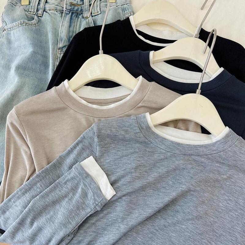 Guangzhou Thirteen Lines Hot Item! Lightweight and Breathable Lyocell Tencel Fake Two-Piece Right Shoulder Layered Soft Waxy Bottoming Shirt Guangzhou Thirteen Lines Hot Item! Lightweight and Breathable Lyocell Tencel Fake Two-Piece Right Shoulder Layered Soft Waxy Bottoming Shirt