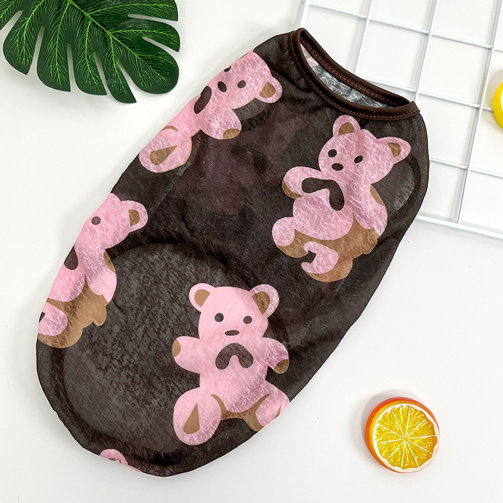 Perro mascota de verano gato chaleco ropa para perros artículos para perros gatos oso impresión Kefund ropa de cabello al por mayor