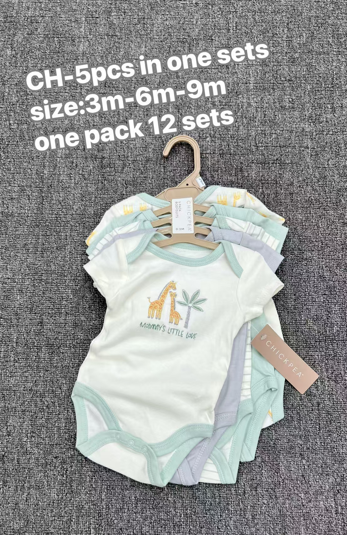 Body para Bebé Set de 5 Piezas de Algodón, Manga Corta, para Recién Nacidos image 10