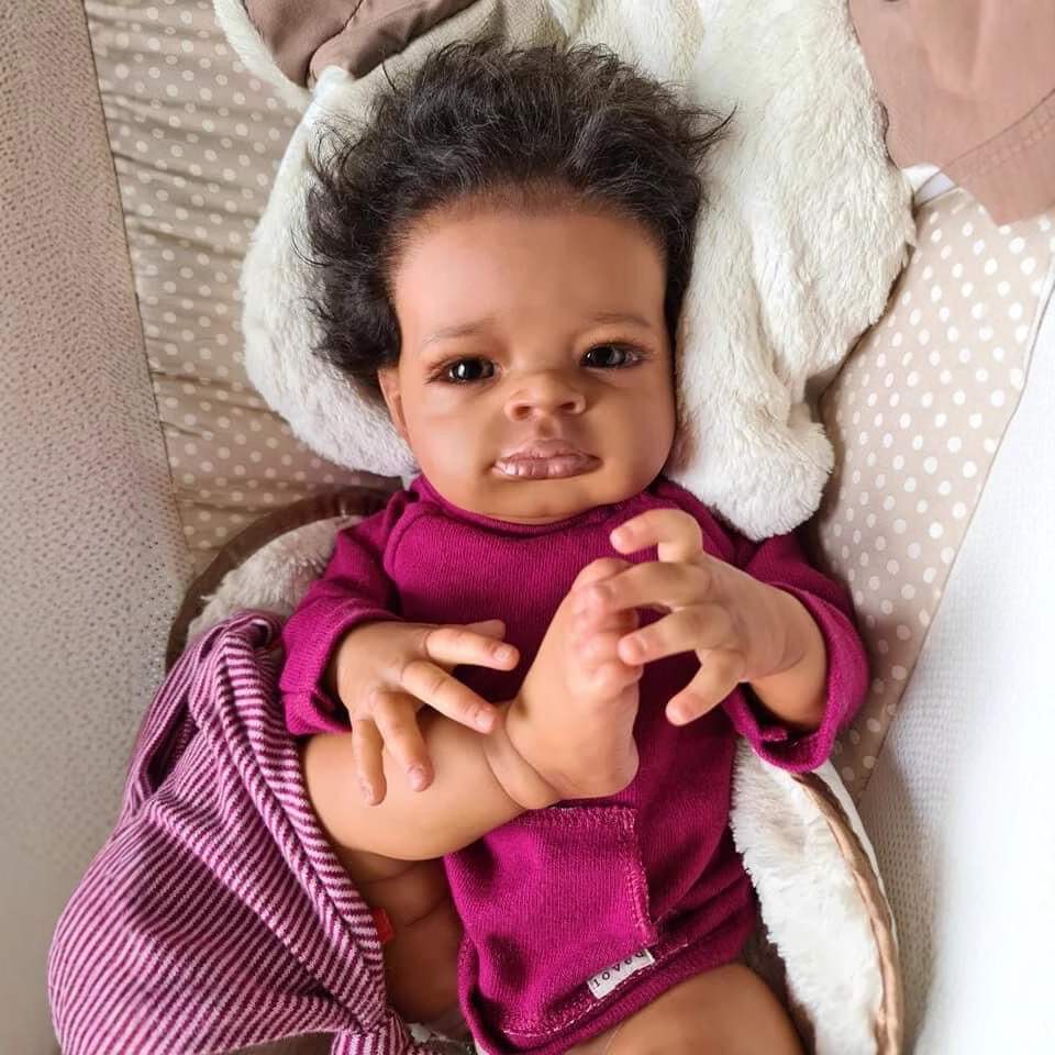 50cm muñeca de simulación muñeca de piel negra Lanny transfronteriza suministro de Venta caliente entrega de una sola pieza