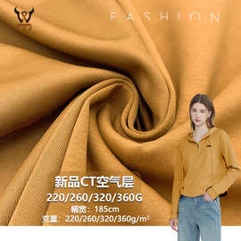 新品CT空气层220/260/320/360G 棉涤弹力针织面料 卫衣校服家居服
