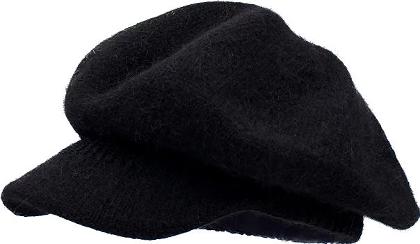 Women's Rabbit Fur Beret Octagonal Artist Hat White Warm Knitted_voghion.com