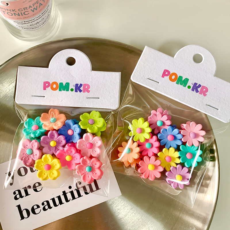 Flowers Design Cute, Sweet, Korean Style Style Cute Sweet Korean Style Kid'S Candy Flower Daisy Acrylic Flowers Hair Clip