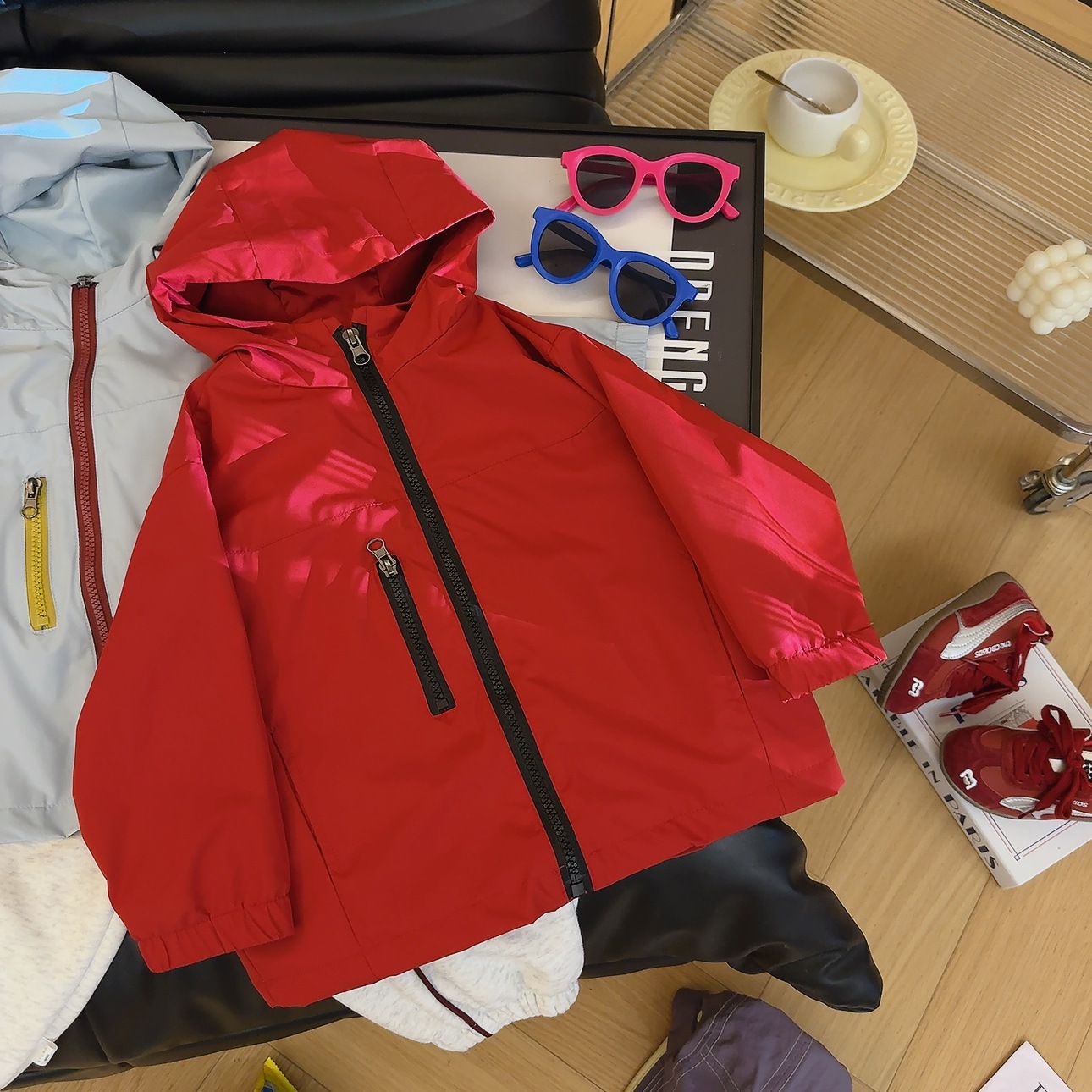 Niños nuevos chaquetas de vestir 2026 primavera nuevo chaquetas deportivas encapuchadas al aire libre image 8