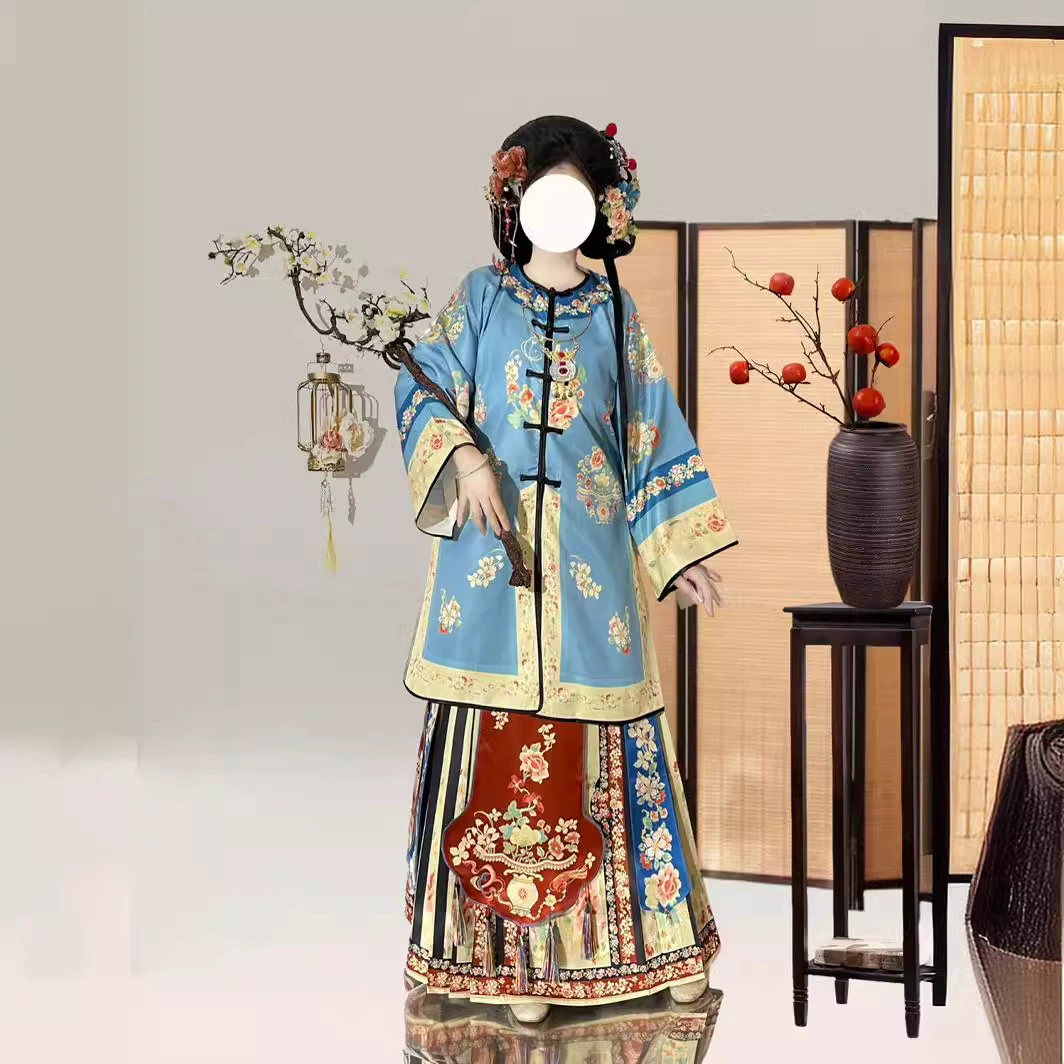 [Возвращение жемчуга] Hanfu Girl 2024 Новый Цин Хан Женская юбка с конским лицом полный набор в китайском стиле