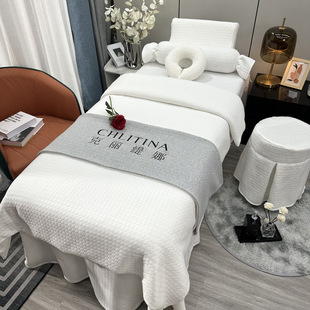 2024 New Four Seasons Beauty Bedspread Four-piece Set Non-pure Cotton Knitted Cotton Light Luxury Beauty Salon