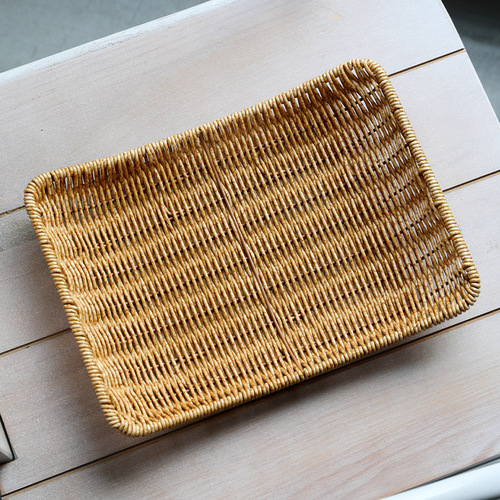 Nordic style fruit plate New Year's household living room snacks dried fruit storage basket bread snack snack basket imitation rattan