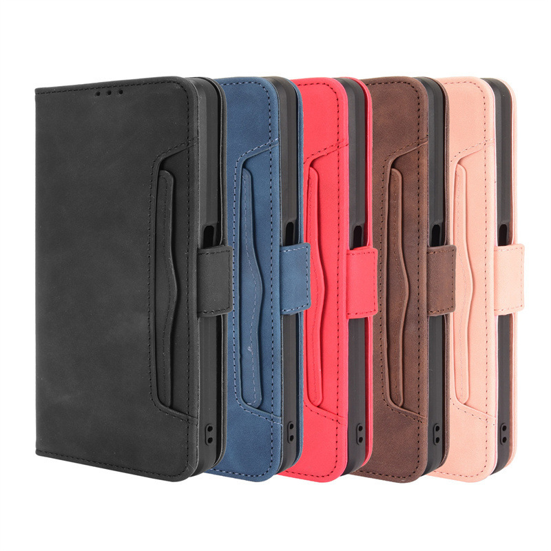 For T-Mobile REVVL V +5G mobile phone leather case multi-card slot flip phone protective case V Plus5G