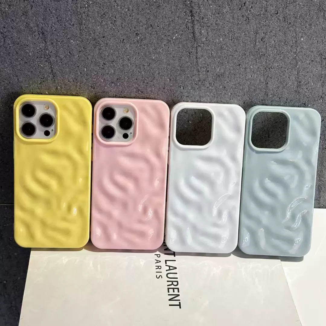 苹果16陨石ins风手机壳纯色简约iphone15promax14水纹路tpu手机套