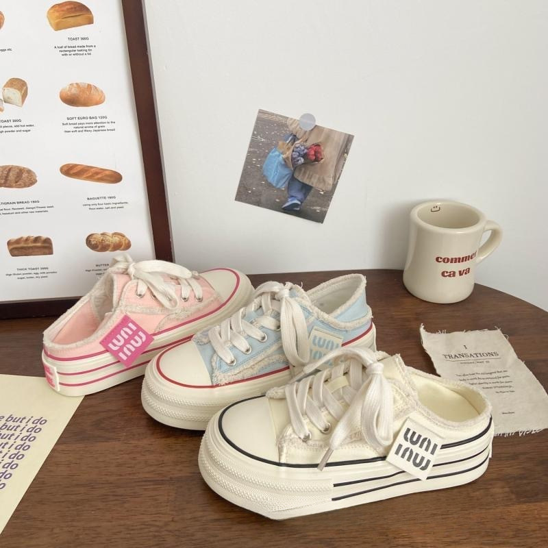 Platform Thick-Soled Two-Way Wear White Canvas Shoes for Women 2026 New Style Slip-On Casual Sports Sneakers Converse Same Style Platform Thick-Soled Two-Way Wear White Canvas Shoes for Women 2026 New Style Slip-On Casual Sports Sneakers Converse Same Style