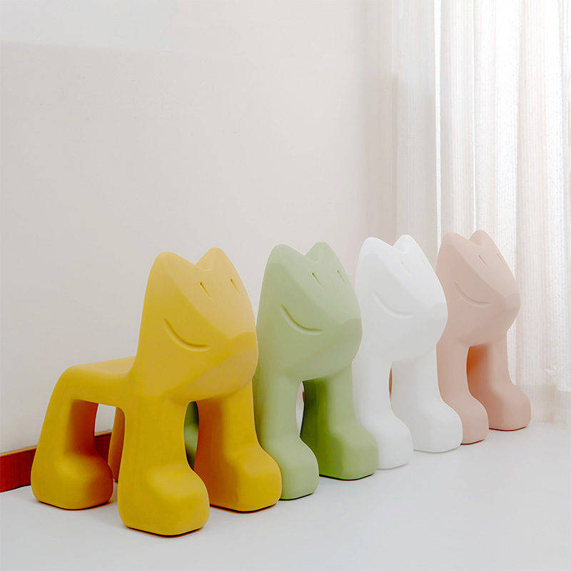 Nordic Children's Chair PEPlastic Baby Creative Fox Monster Shape Chair Kindergarten Cartoon Cute Bench