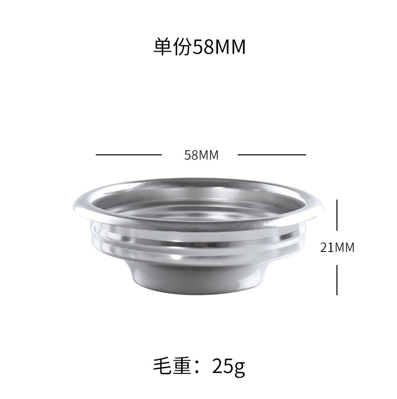 Filtro de café manual de acero inoxidable 304, compatible con 51/54/58 mm