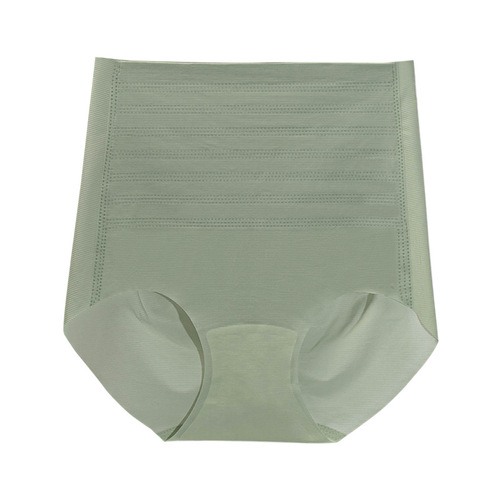 High-waisted belly-controlling underwear for women, hip-lifting, seamless, pure cotton, antibacterial crotch, large size, ice silk, breathable summer thin briefs