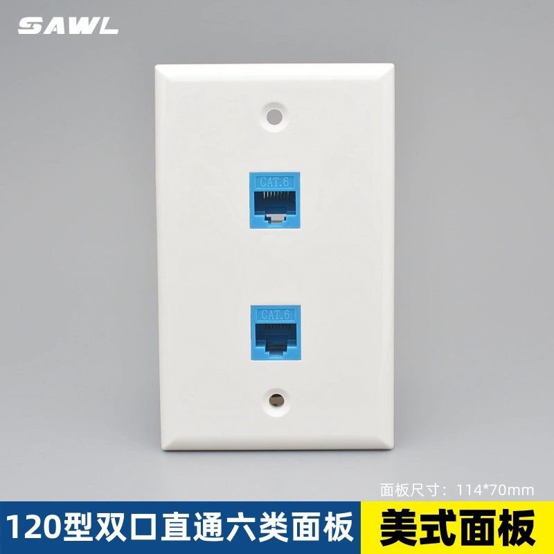 Типа Двух-порт типа 120 типа прям-через Keystone гнезда порта кабеля сети гигабита американского стандарта панели американского стандарта американк-стиля 6