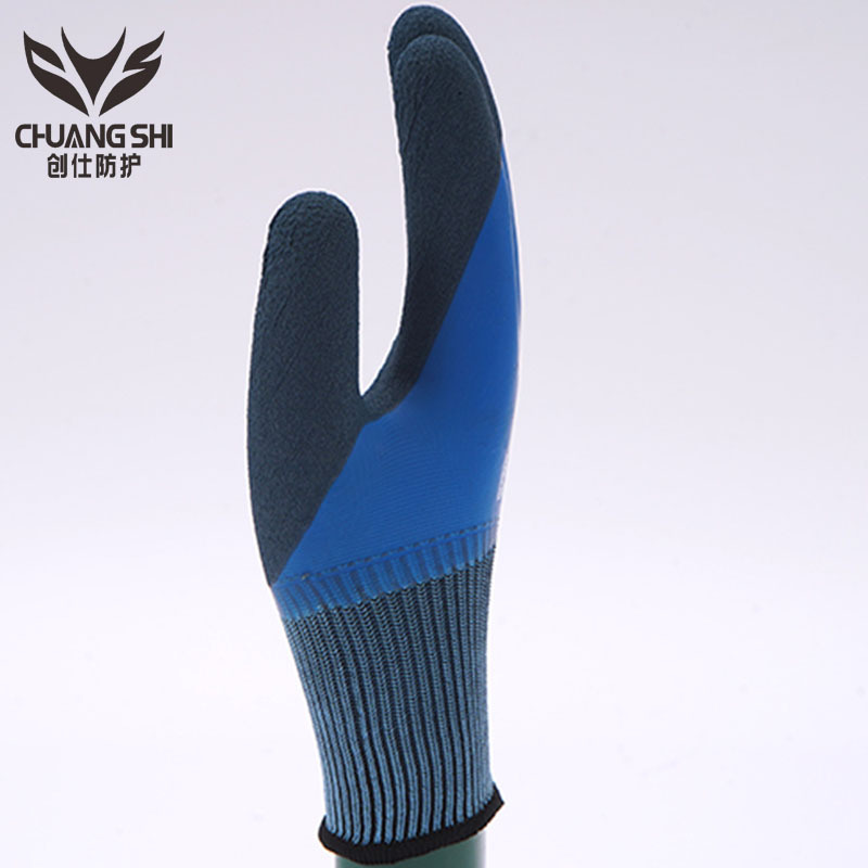 Factory-direct supply latex safety gloves, latex foam gloves with anti-wear and anti-slip, work waterproof safety gloves
