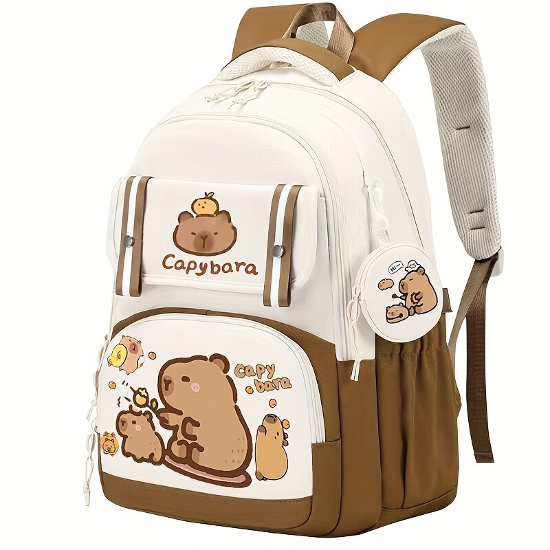 Cross-Border Kapibala Printed Backpack, Youth Student School Bag, Men's and Women's Large Capacity Backpack Cross-Border Kapibala Printed Backpack, Youth Student School Bag, Men's and Women's Large Capacity Backpack