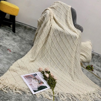 End of the bed blankets ins Northern Europe knitting blanket Homestay Open Houses Bedroom bed sofa Blanket Noon break Manufactor