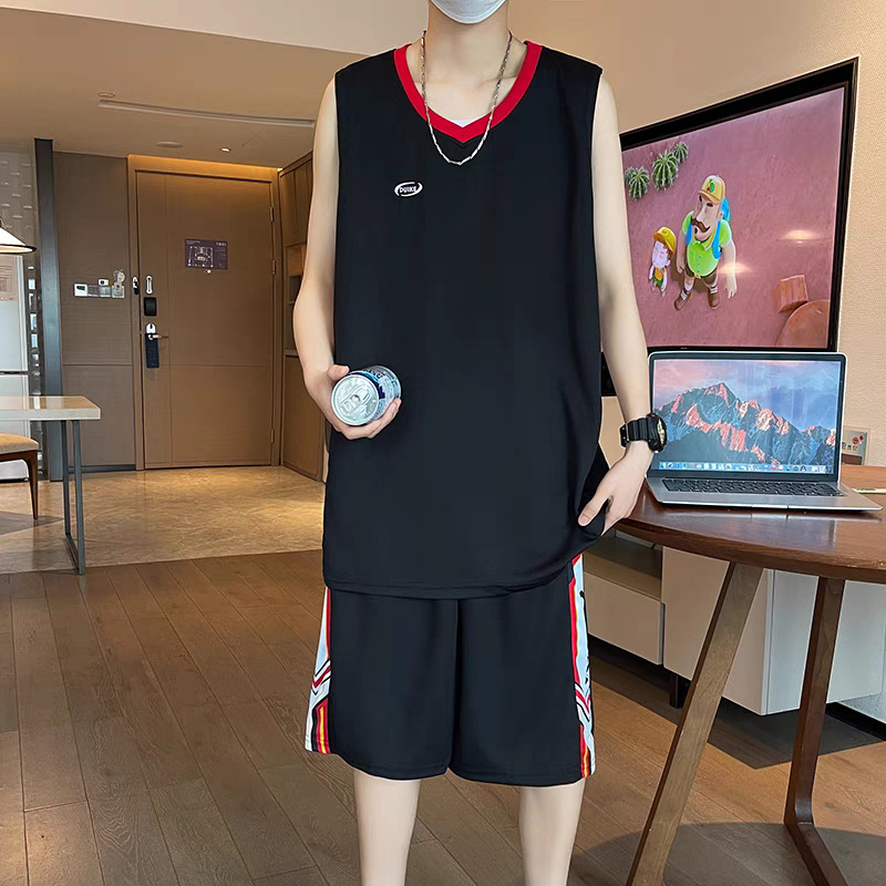 Basketball suit Men's 2025 Summer New Hong Kong Fashion Brand Loose Sleeveless Vest Shorts Two-piece Set