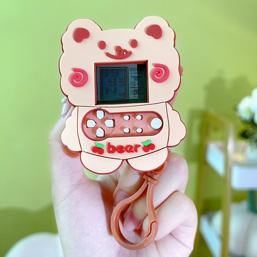 Cartoon mini handheld whack-a-mole game console camera dancing machine puzzle keychain pendant fun student gift