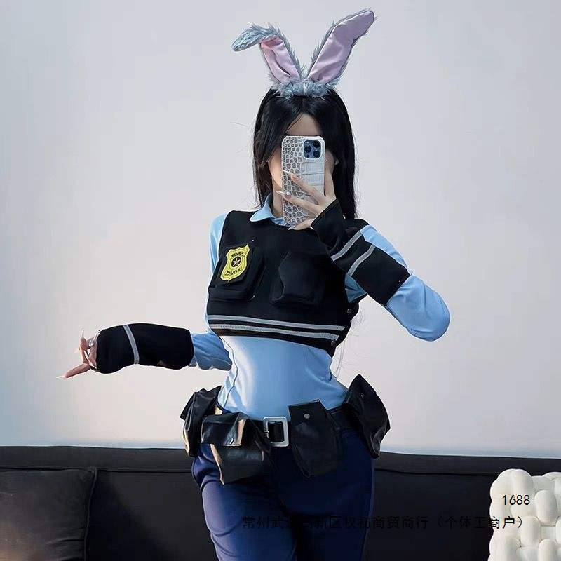 「兔子警官」朱迪cos服长裤版万圣节朱迪cosplay迪斯尼服直播服饰
