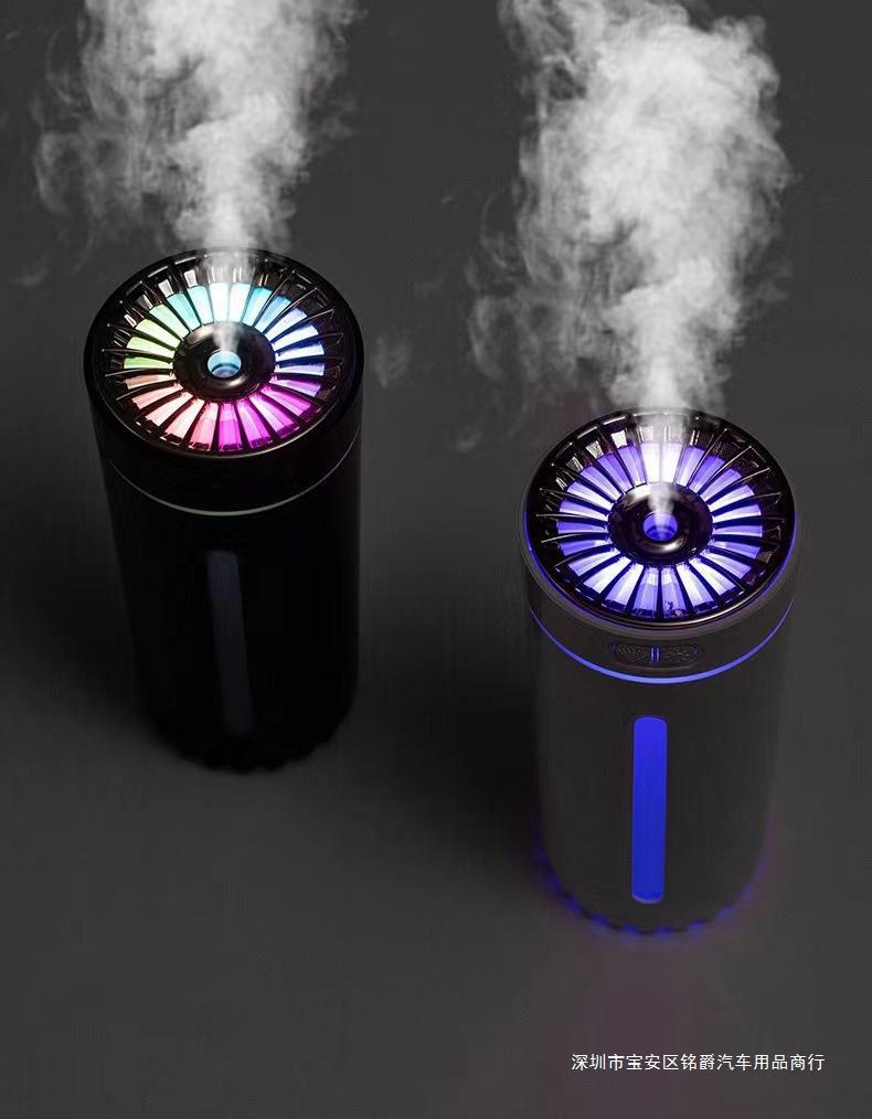 Cross-border new columnar humidifier mini USB home desktop office car aromatherapy creative gifts atmosphere light