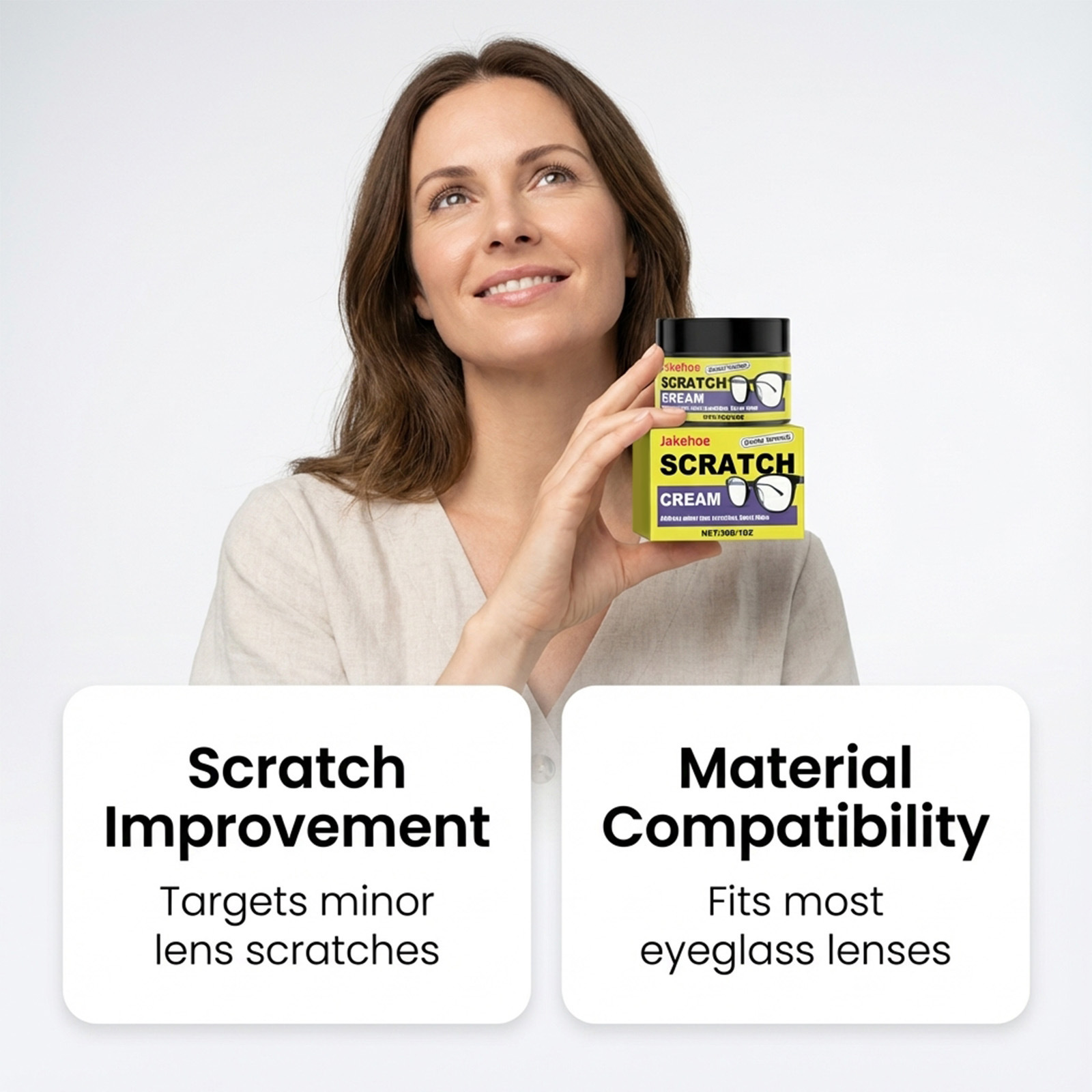 Jakehoe Eyelash Scratch Care Cream, limpieza y renovación de eyelashes para varios tipos de crema de cura de lentes image 2