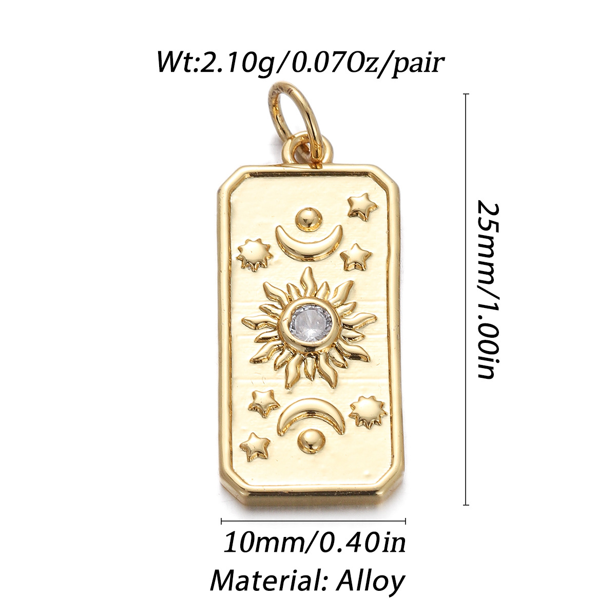 8g Weight Pendant, Chain Jewelry Making Type Zircon Inlay Material DIY Jewelry Accessories Classification 1 Piece Quantity Copper Material Geometric, Star, Moon Pattern Plating, Inlay Design Simple Style Style 1 Piece Copper Zircon Geometric Star Moon Pendant Chain 7
